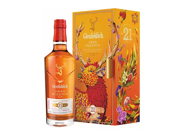 上海回收格兰菲迪21年700ml福鹿生花新年装福鹿呈祥新春礼盒装Glenfiddich苏格兰威士忌