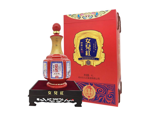 上海女儿红黄酒回收女儿红百年传奇四海一坛三十年4L礼盒装绍兴花雕酒