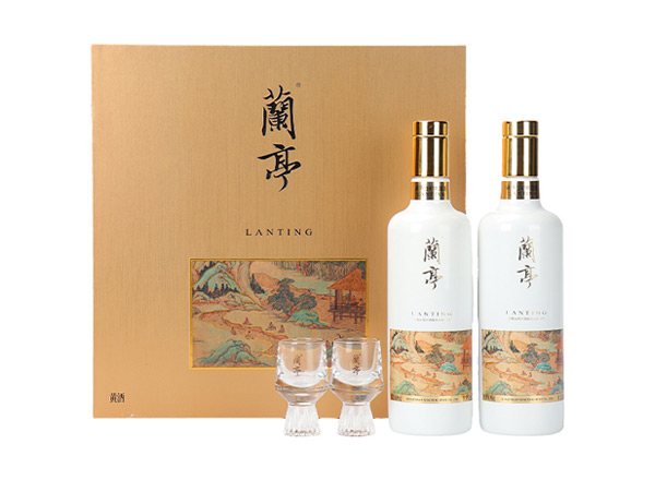 上海会稽山兰亭黄酒回收国潮兰亭500ml*2礼盒装